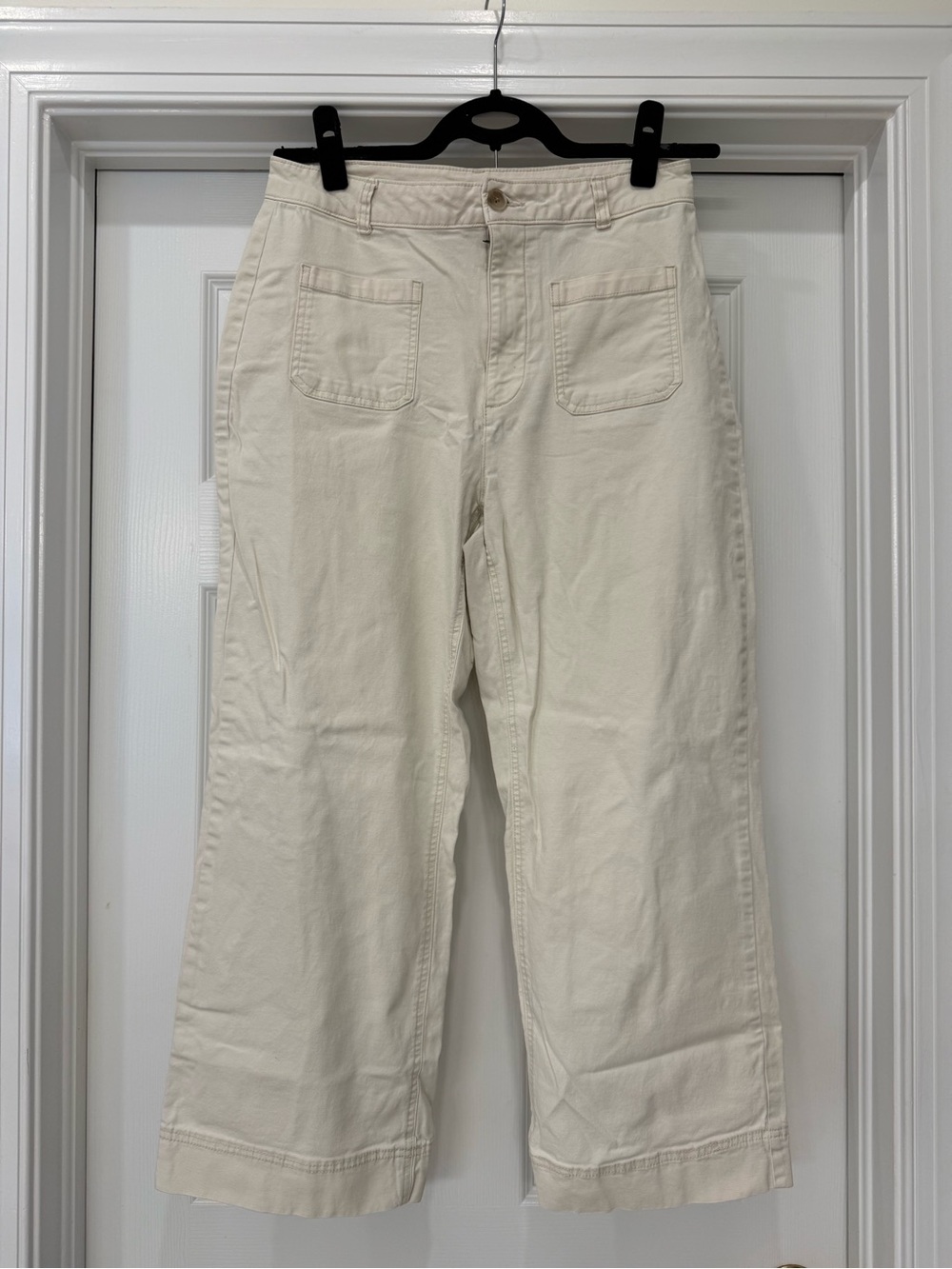 Old Navy High-Rise Wide-Leg Pants in Cream